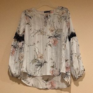 Floral Print Blouse (white/ivory) 🤍